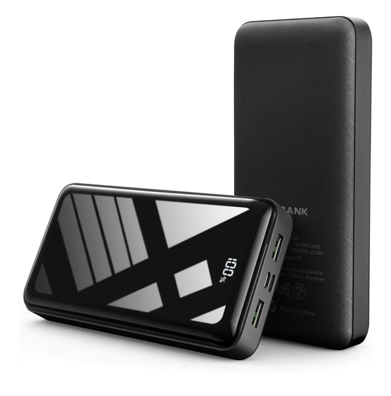 Power Bank 27,000mAh Fast Charging 22.5W, QC 4.0 USB C Input & Output PD 20W, Portable Charger Mobile Phone Battery Black Compatible for Smartphone, iPad and more